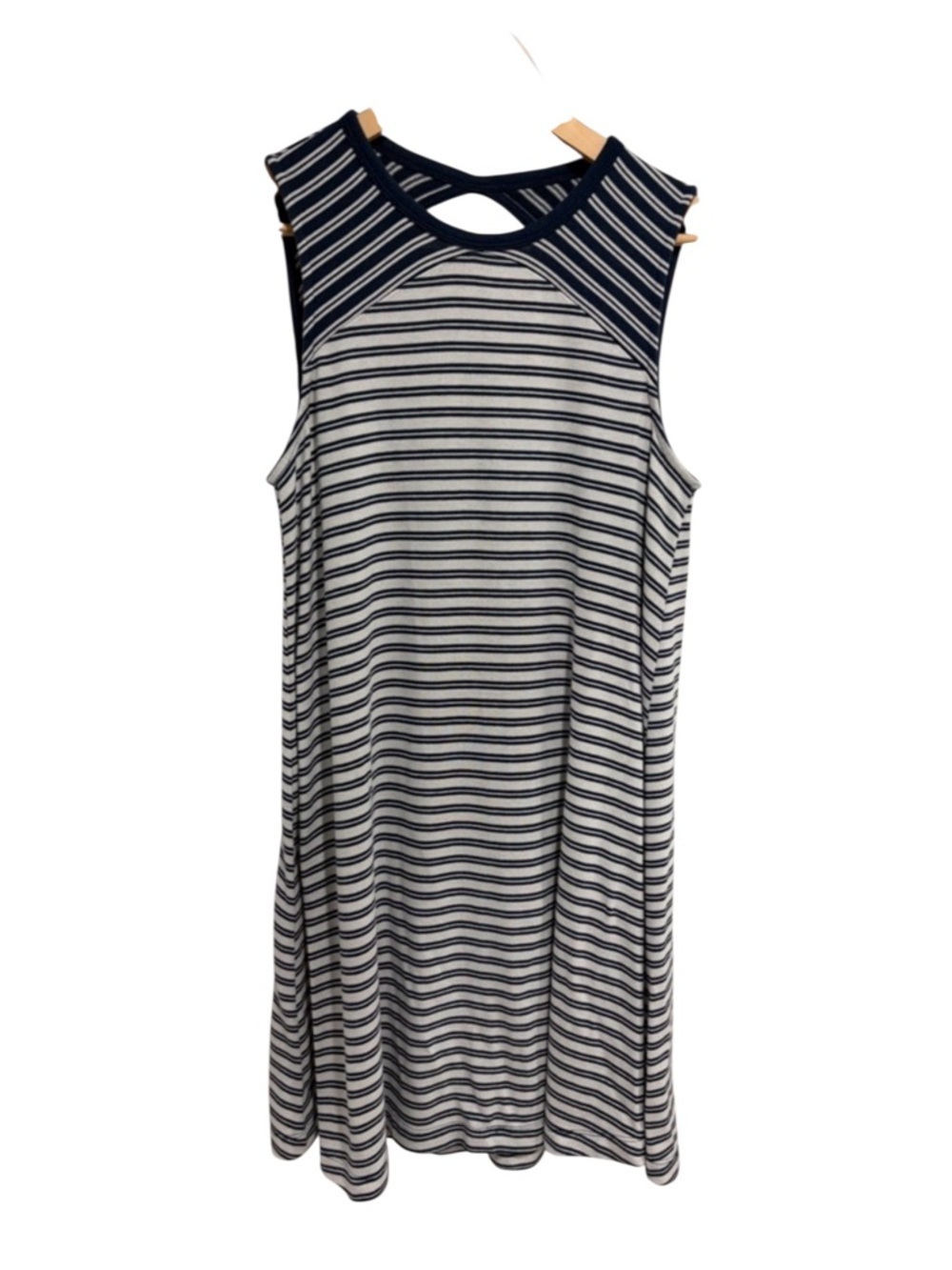 GAP Women’s Navy & White Striped Softspun Sleeveless Tank Dress Cutout Open Back
